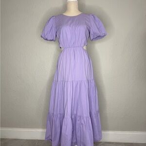 Peter Som Lavender Cutout Midi Dress